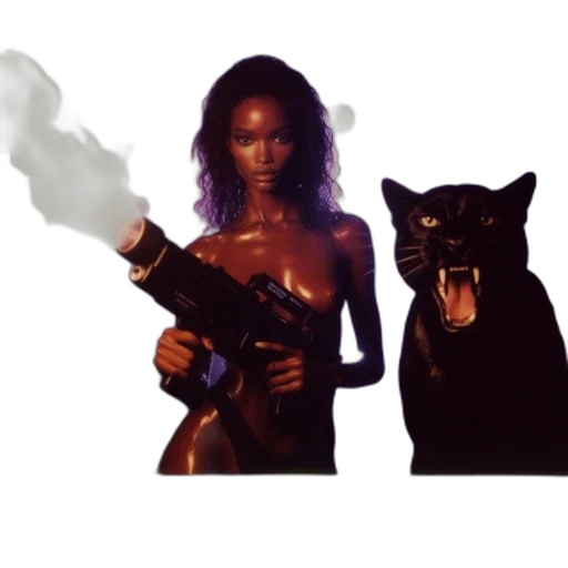 animal, weapon, concept art, pixel art, comic book art, fantasy art, fire, outer space transparent PNG cut-out