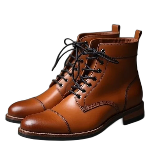 shoes, photorealistic, 3d render, tan transparent PNG cut-out