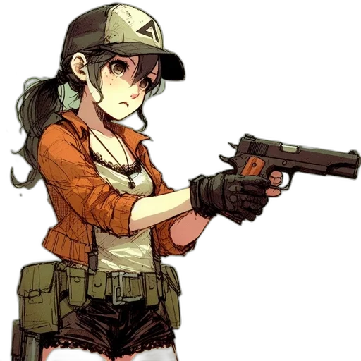 weapon, staff, anime, pixel art, concept art, cartoon, animated, female transparent PNG cut-out
