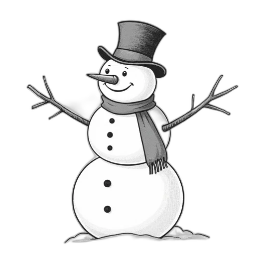 hat, cartoon, concept art, snow, simple, black, white, drawing transparent PNG cut-out