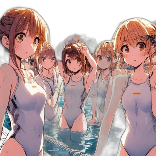 dress, anime, concept art, cartoon, pixel art, underwater, beach, sunset transparent PNG cut-out