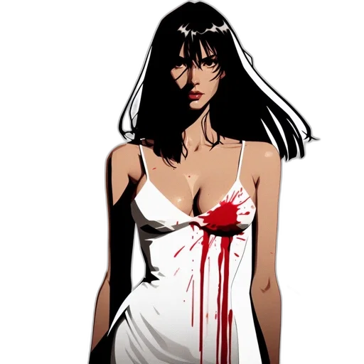 dress, comic book art, concept art, pixel art, anime, red, animated, figure transparent PNG cut-out