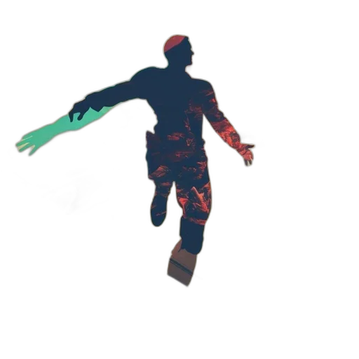 jacket, weapon, creature, robot, concept art, 3d render, pixel art, vaporwave transparent PNG cut-out