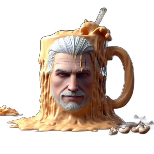 food, face, 3d render, concept art, fantasy art, pixel art, unusual, scene transparent PNG cut-out