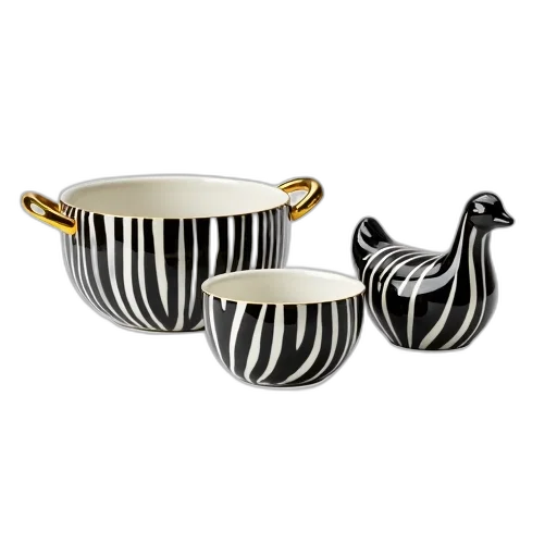 jewelry, collection, three, ceramic, kitchen, utensils, black, white transparent PNG cut-out