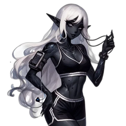 staff, concept art, fantasy art, pixel art, comic book art, monochrome, dark, elvish-like transparent PNG cut-out
