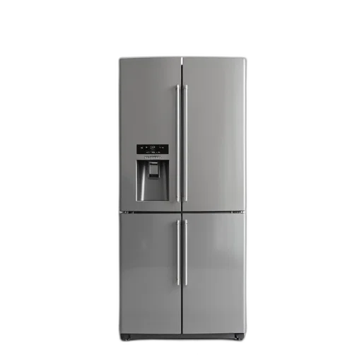 food, robot, furniture, 3d render, sleek, modern, stainless, steel transparent PNG cut-out