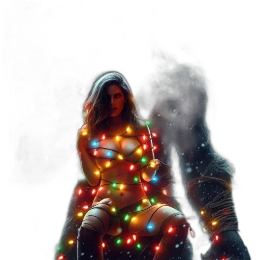 dress, tree, concept art, photorealistic, fantasy art, pixel art, neon lights, snow transparent PNG cut-out