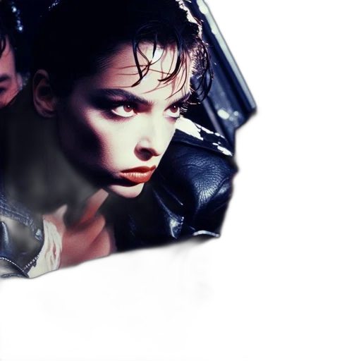 jacket, umbrella, face, car, photorealistic, 3d render, cyberpunk, concept art transparent PNG cut-out