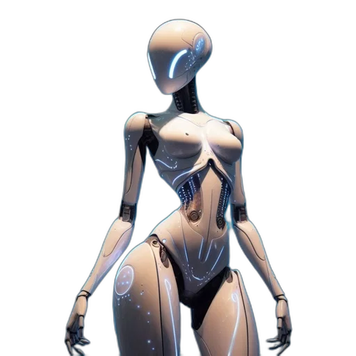 robot, dress, creature, jewelry, concept art, comic book art, 3d render, cyberpunk transparent PNG cut-out