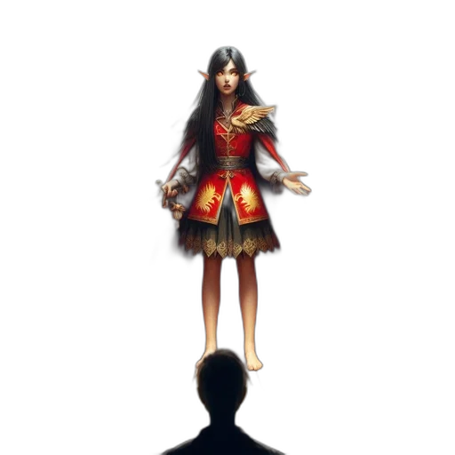 dress, staff, crown, concept art transparent PNG cut-out