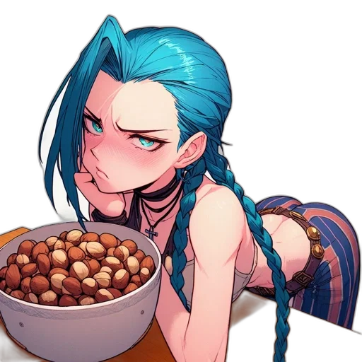 food, anime, cyberpunk, pixel art, cartoon, animated, female, character transparent PNG cut-out