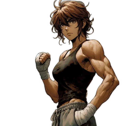 comic book art, concept art, photorealistic, pixel art, muscular, female, figure, dressed transparent PNG cut-out