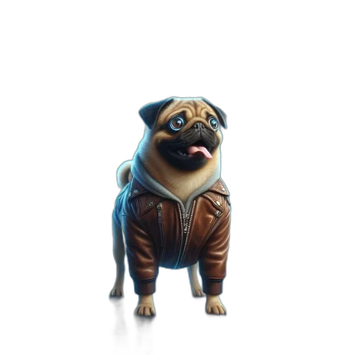 jacket, animal, creature, staff, 3d render, concept art, pixel art, fantasy art transparent PNG cut-out