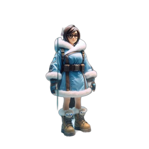 jacket, dress, robot, staff, 3d render, concept art, pixel art, fantasy art transparent PNG cut-out