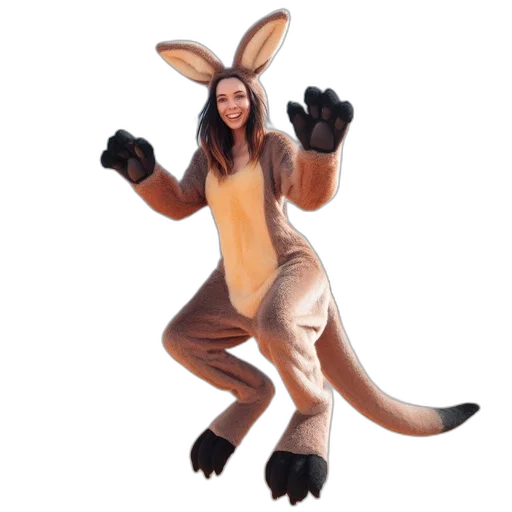 creature, animal, dragon, concept art, woman, dressed, giant, kangaroo transparent PNG cut-out