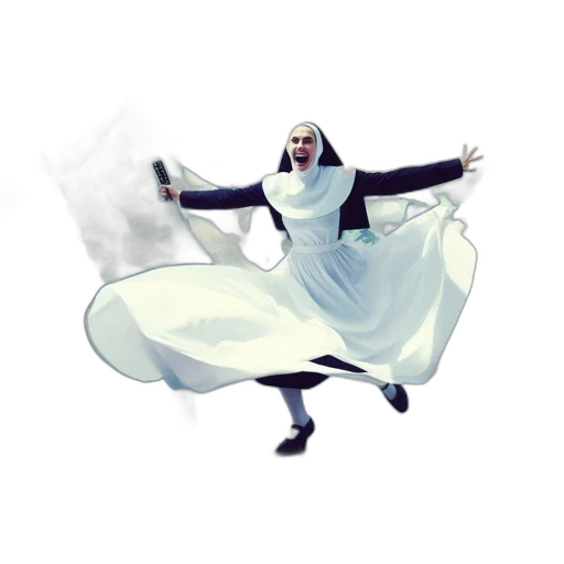 dress, creature, concept art, 3d render, fantasy art, pixel art, nun, stands transparent PNG cut-out