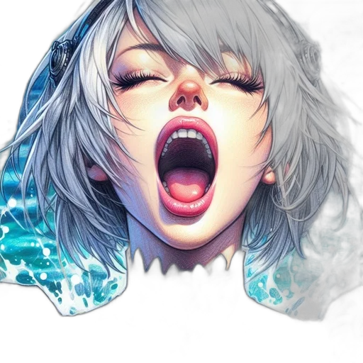 face, fantasy art, comic book art, concept art, photorealistic, neon lights, underwater, outer space transparent PNG cut-out