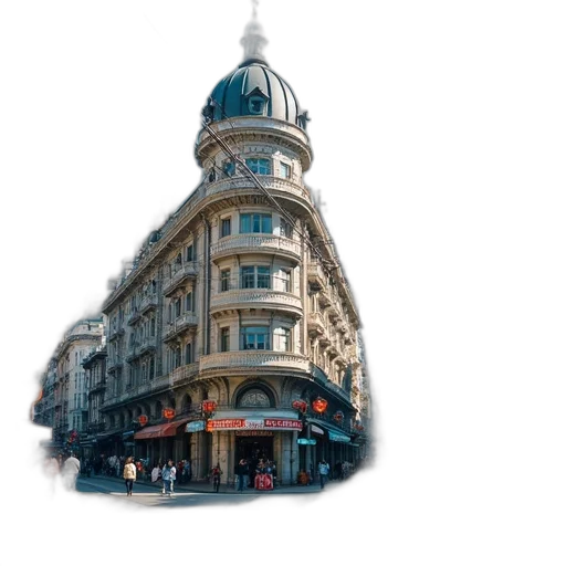 building, umbrella, dress, furniture, photorealistic, 3d render, concept art, watercolor transparent PNG cut-out