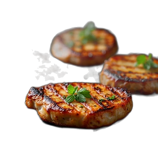 food, photorealistic, 3d render, grilled transparent PNG cut-out