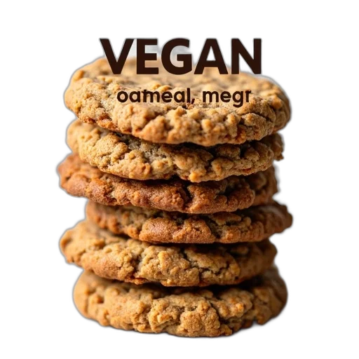 food, animal, stack, vegan, oatmeal, cookies, clear, background transparent PNG cut-out