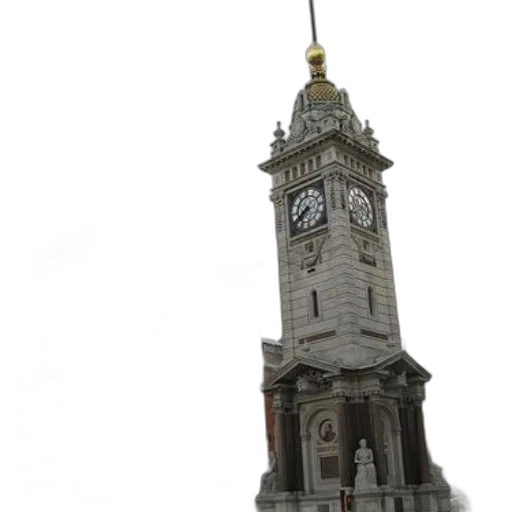 building, staff, 3d render, tall, clock, tower, gold, dome transparent PNG cut-out