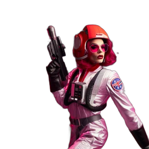 staff, jacket, weapon, robot, concept art, 3d render, cyberpunk, pixel art transparent PNG cut-out