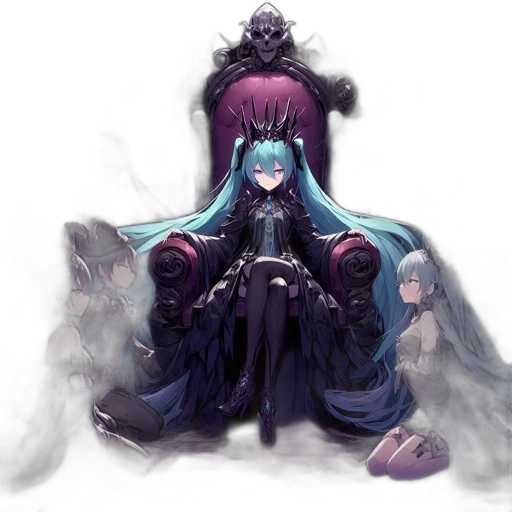 crown, dress, creature, staff, concept art, fantasy art, pixel art, anime transparent PNG cut-out
