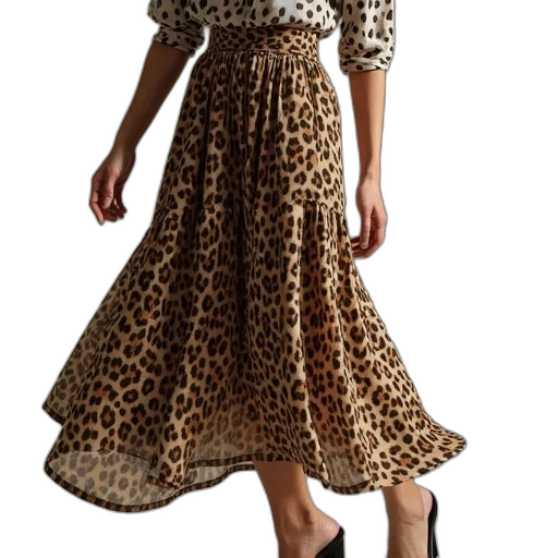 dress, shoes, earth tones, golden, fifth, label, leopard, print transparent PNG cut-out
