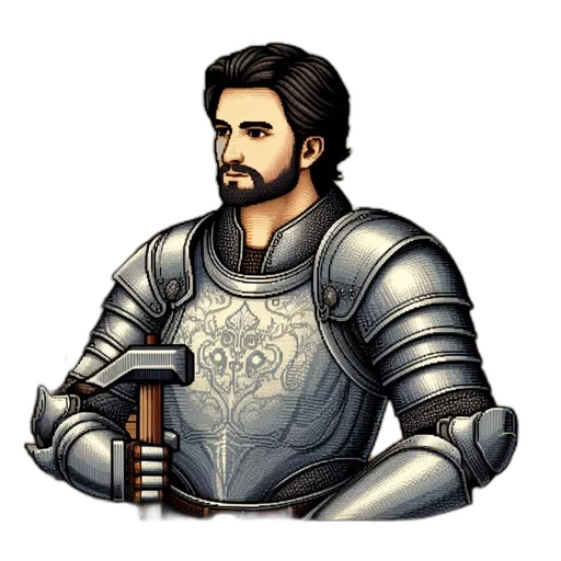 sword, staff, weapon, fantasy art, pixel art, concept art, comic book art, armored transparent PNG cut-out