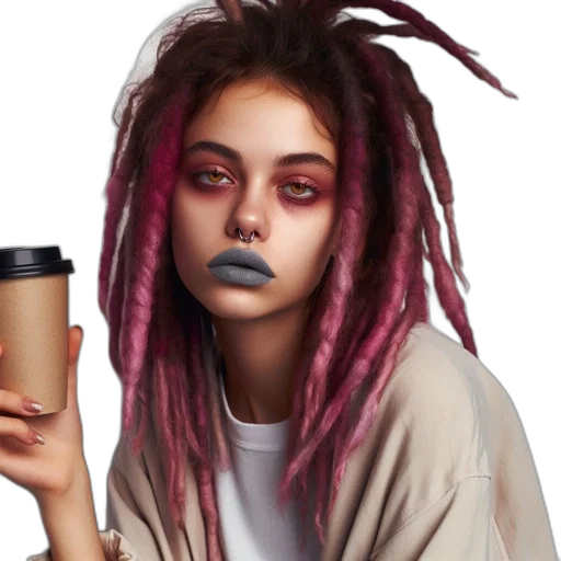 hair, face, cyberpunk, photorealistic, concept art, anime, dark, pastel transparent PNG cut-out