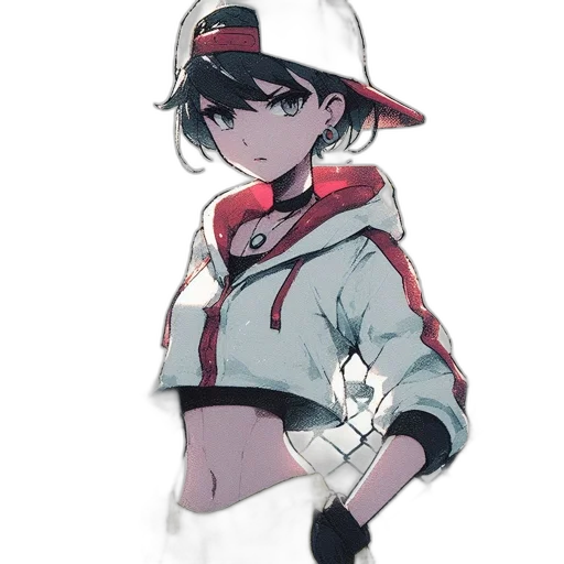 hat, jacket, staff, weapon, anime, concept art, pixel art, watercolor transparent PNG cut-out