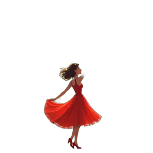 dress, shoes, hair, staff, concept art, cartoon, pixel art, 3d render transparent PNG cut-out