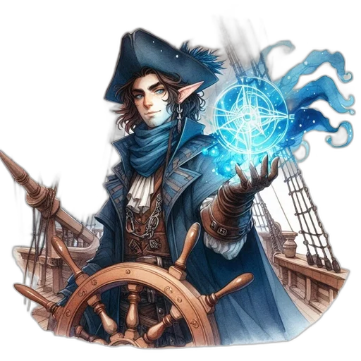 staff, fantasy art, concept art, comic book art, pixel art, blue, elf-like, figure transparent PNG cut-out