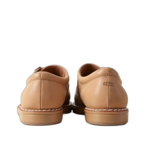 shoes, earth tones, pair, beige, leather, left, shoe, facing transparent PNG cut-out