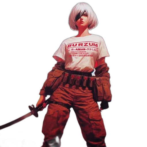 staff, weapon, jacket, robot, concept art, pixel art, comic book art, fantasy art transparent PNG cut-out