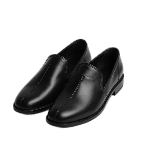 shoes, photorealistic, 3d render, black, slip, floppers, toebed, sole transparent PNG cut-out