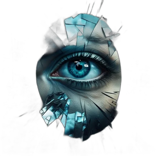 mask, robot, face, cyberpunk, concept art, photorealistic, comic book art, blue transparent PNG cut-out