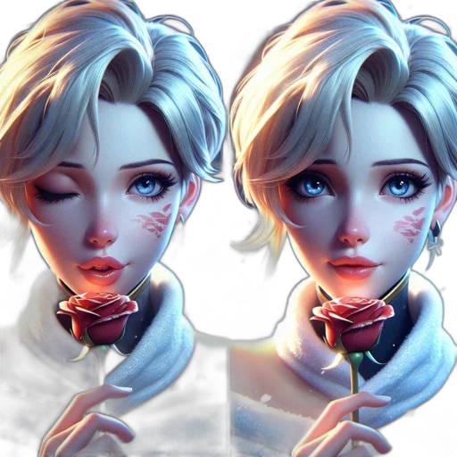 face, 3d render, concept art, photorealistic, fantasy art, red, blue, pastel transparent PNG cut-out