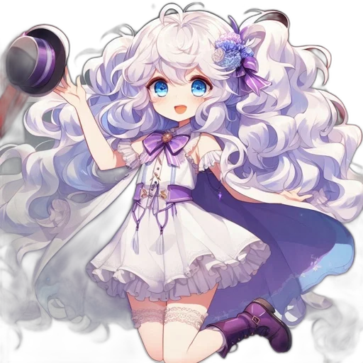 staff, hair, weapon, dress, anime, fantasy art, pixel art, concept art transparent PNG cut-out