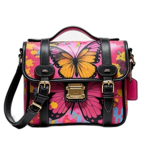 colorful, neon, coach, messenger transparent PNG cut-out