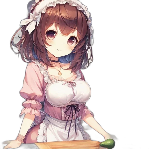 dress, staff, food, hat, anime, pixel art, fantasy art, watercolor transparent PNG cut-out