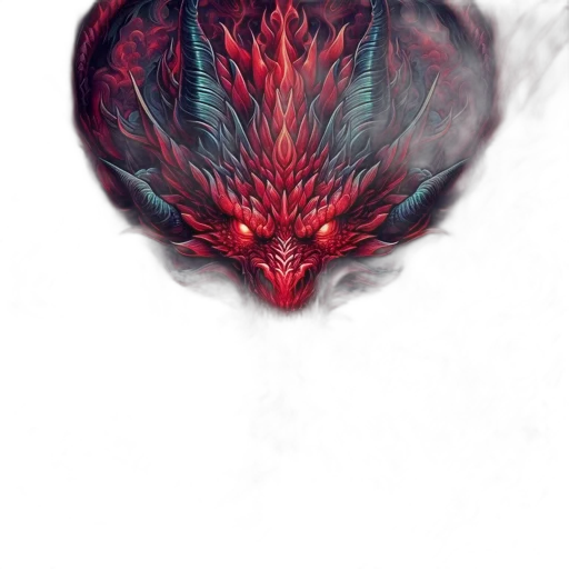 dragon, crown, mask, hair, fantasy art, concept art, watercolor, photorealistic transparent PNG cut-out