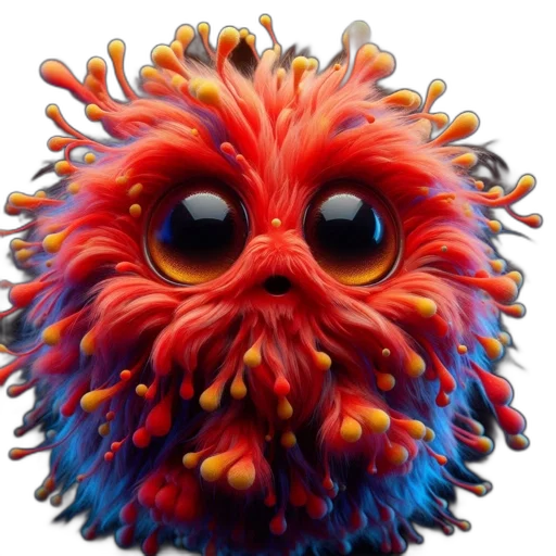 creature, mask, animal, hair, 3d render, concept art, vibrant, furry transparent PNG cut-out