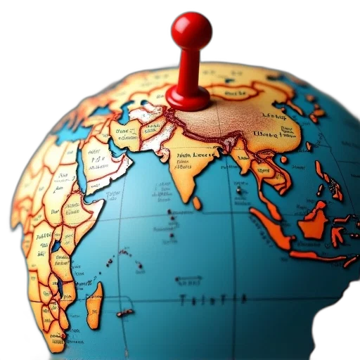 crown, staff, umbrella, detailed, map, world, red, pin transparent PNG cut-out