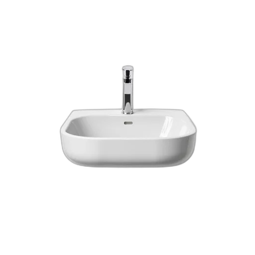 white, ceramic, sink, single, faucet, displayed, against, background transparent PNG cut-out