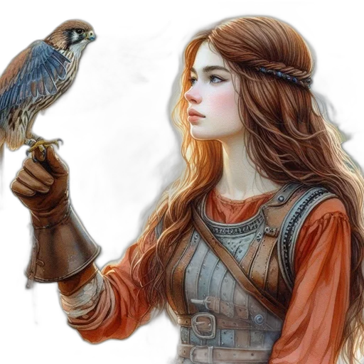 fantasy art, concept art, photorealistic, watercolor, earth tones, blue, red, golden transparent PNG cut-out