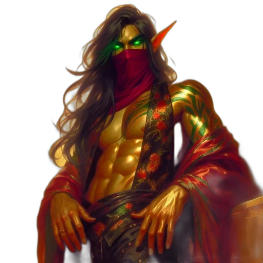 mask, concept art, fantasy art, comic book art, pixel art, red, green, dark transparent PNG cut-out