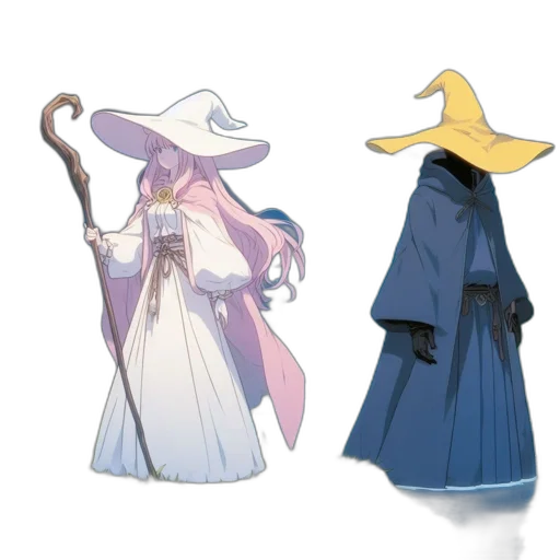 hat, staff, concept art, fantasy art transparent PNG cut-out