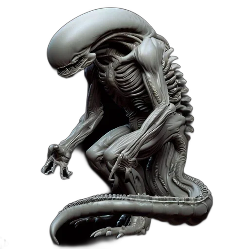 creature, animal, robot, dragon, concept art, 3d render, photorealistic, outer space transparent PNG cut-out